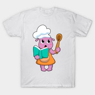 Alien as Cook with Cookbook T-Shirt